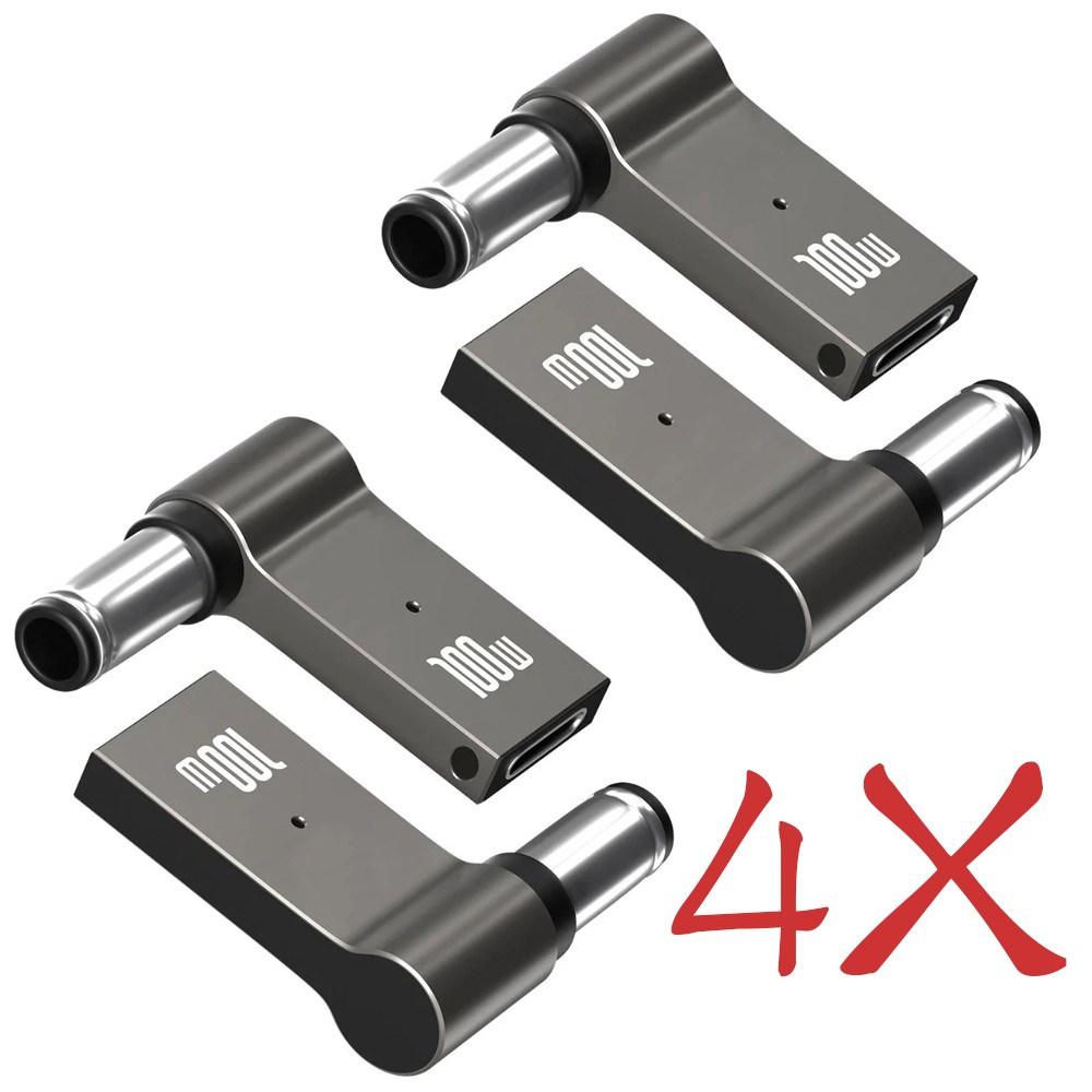 4X100W USB Type C Female to DC Male Jack 7.4x5.0 mm Fast Adapter for Dell Laptop