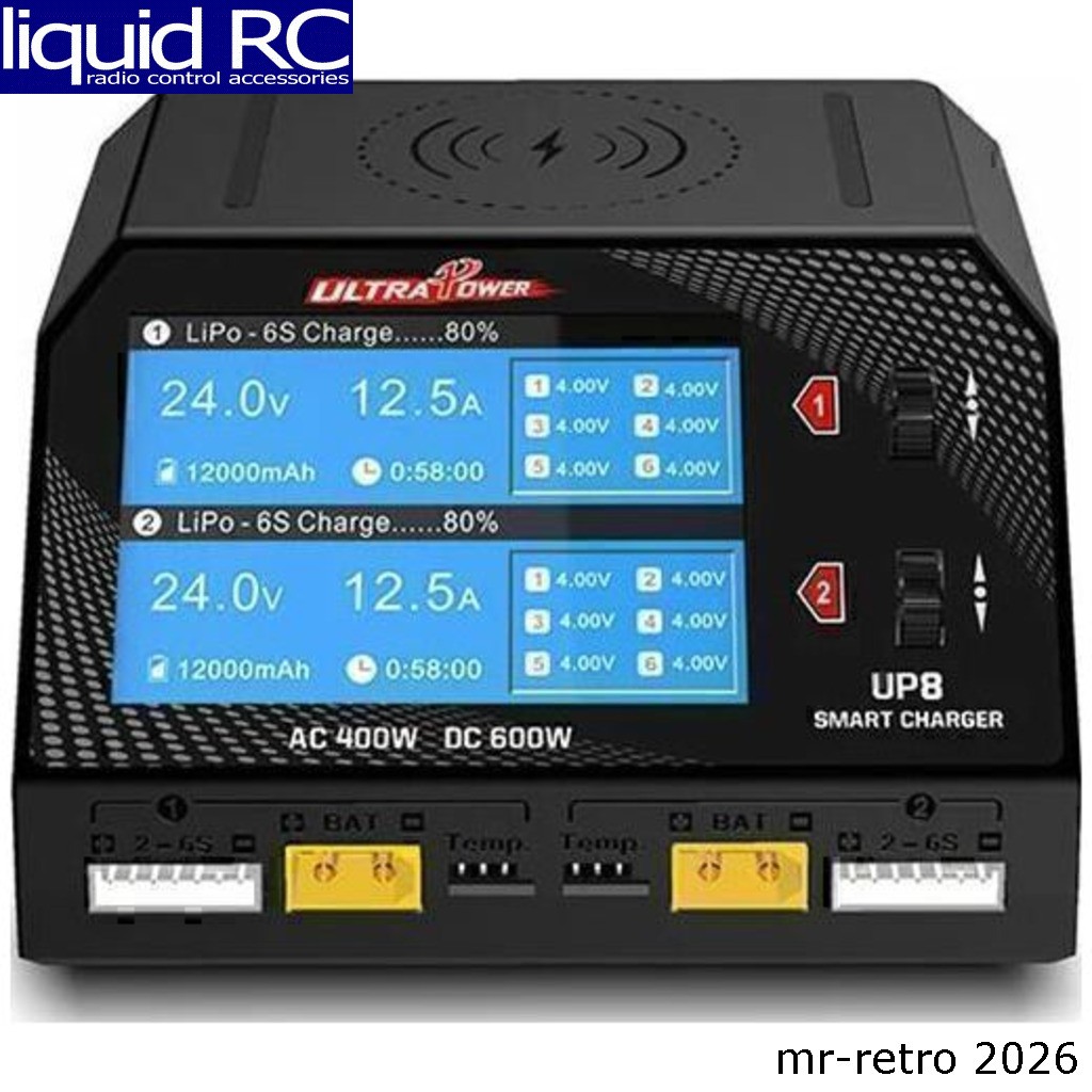 Ultra Power UP8 Up8 Ac 400w / Dc 600w 16a X2 Dual Channel Output 1-6s Battery Ch