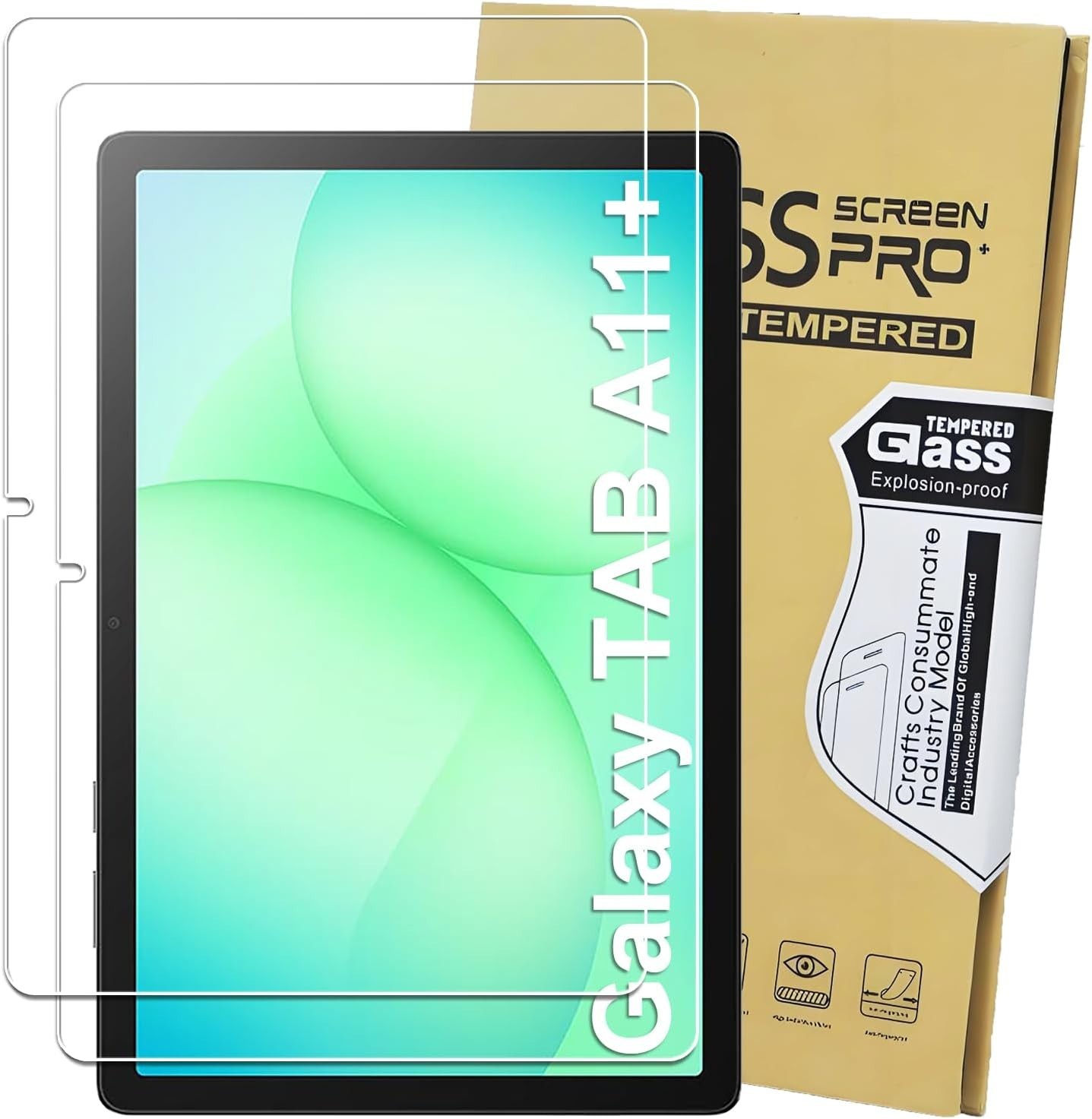 2-Pack Tempered Glass Screen Protector For Samsung Galaxy Tab A11+ A11 Plus