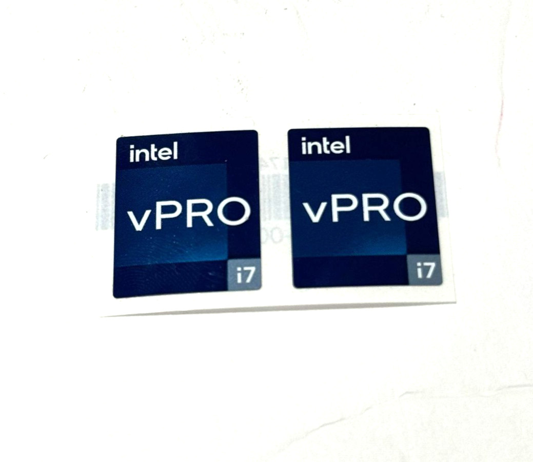 2 Pcs Intel vPRO i7 Sticker Label Decal 18mm x 22mm
