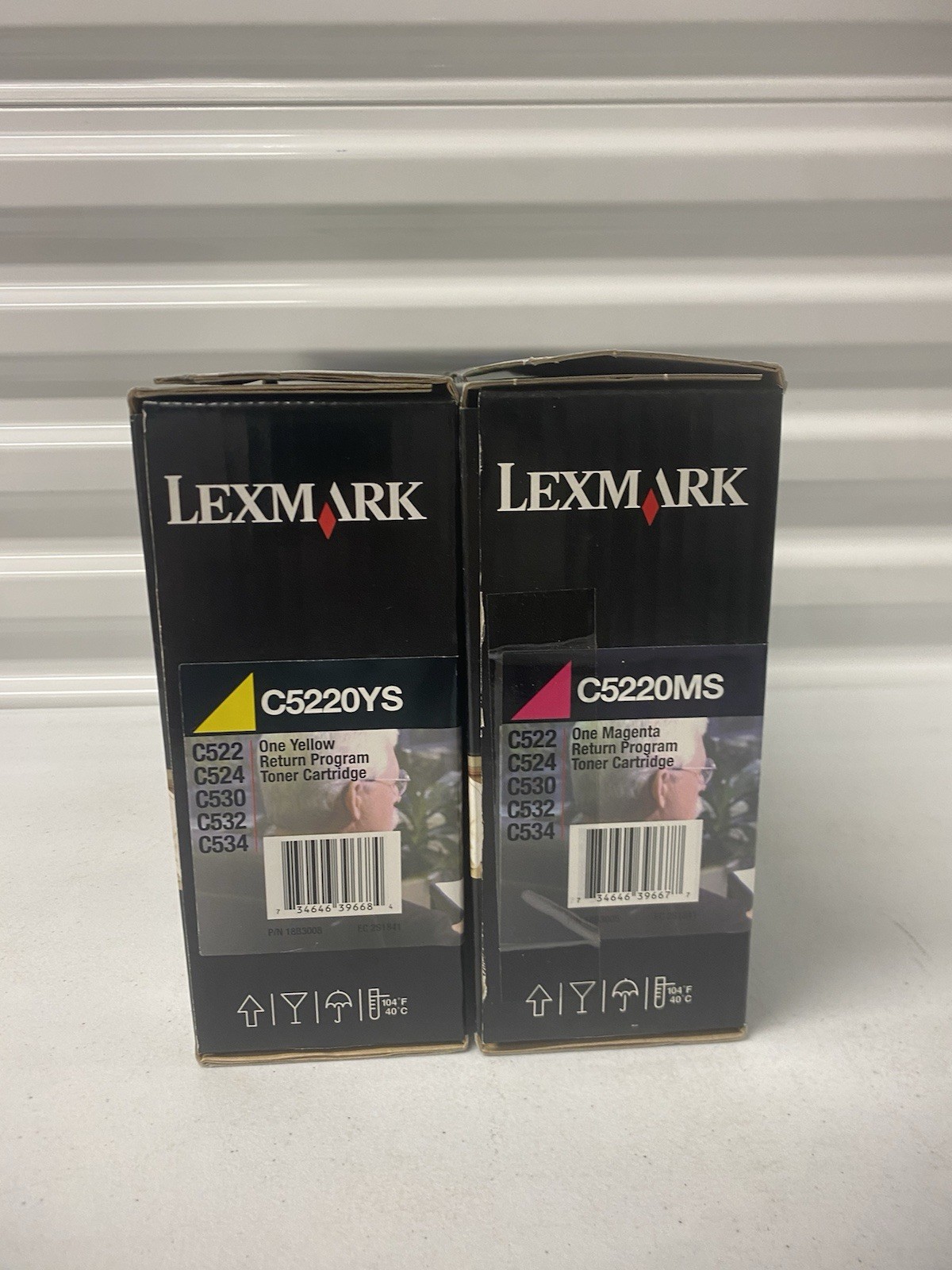 SET 2 GENUINE SEALED LEXMARK C5220MS And C5220YS TONERS C522 C524