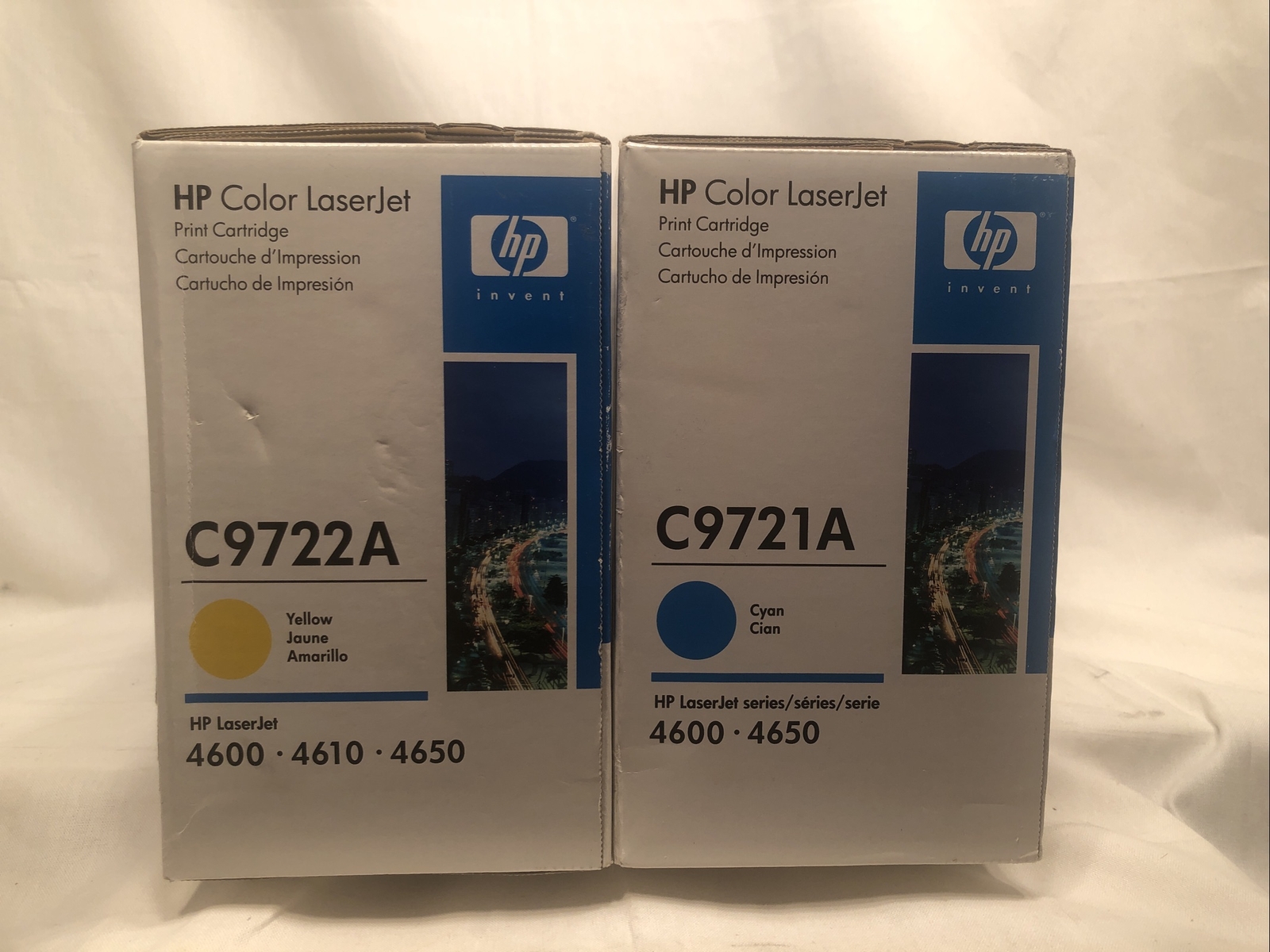NEW SET OF OEM HP  C9721A C9722A CYAN YELLOW TONER 4600 4650 SEALED