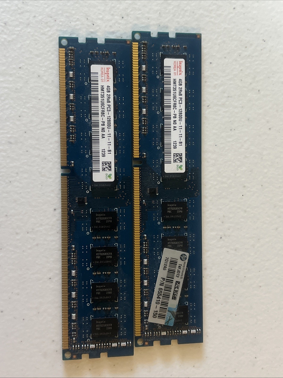 8GB (4GB X 2 ) Hynix PC3-12800u DDR3 240-Pin Desktop Memory RAM