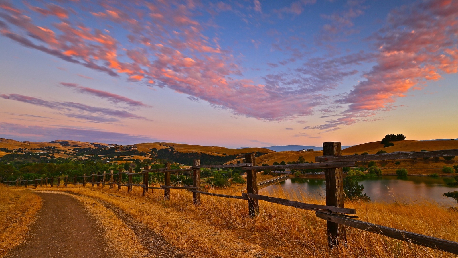 Landscape nature sunset hills dirt road summer dry grass Custom Gaming Mat Desk