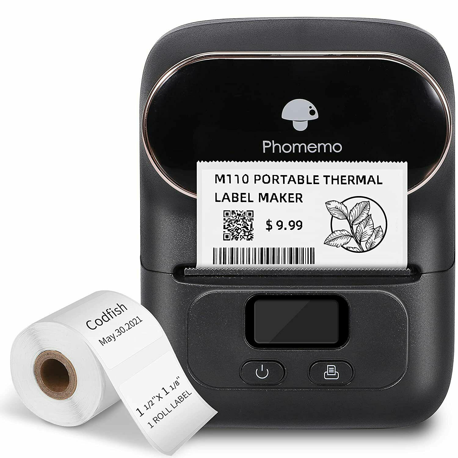 Phomemo M110 Direct Thermal Printer for Label Photo Note Tag Barcode QR Code Lot