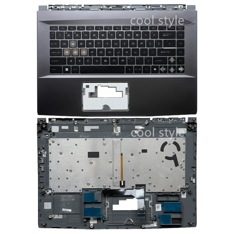 New for MSI Thin A15 B7V MS-16R8 MS-16RK Upper Palmrest w/Blue Backlit Keyboard