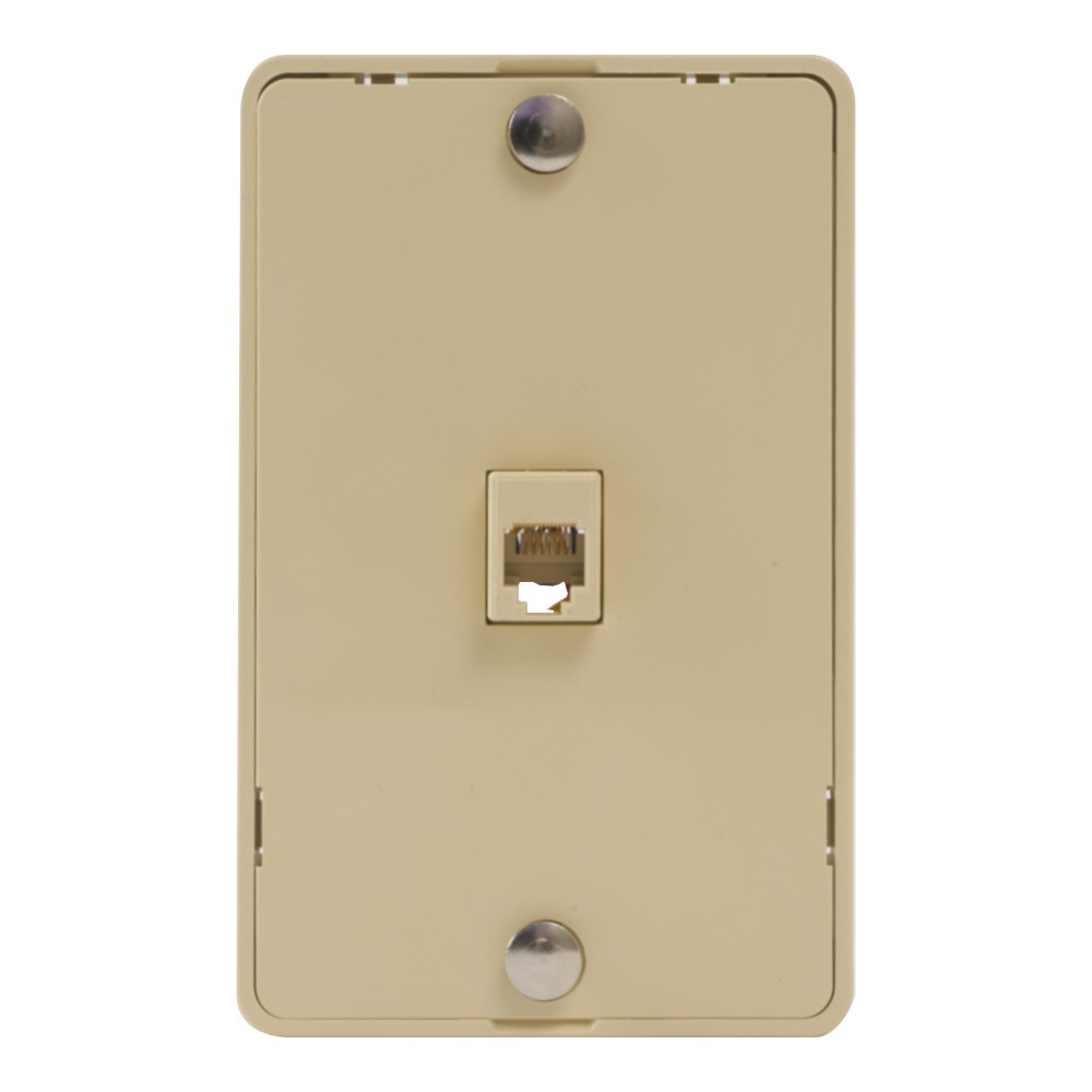 NEW ICC IVORY WALL MOUNT PHONE JACK IC630DB6IV