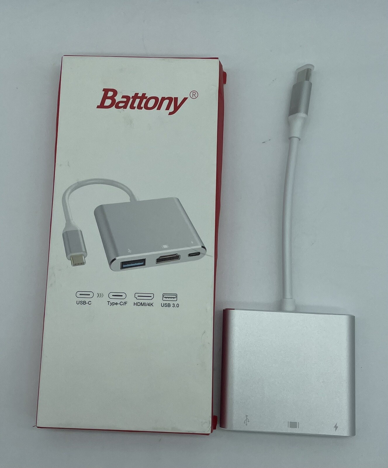 Battony USB C Multiport AV Adapter with 4K HDMI Output USB 3.0 Port & USB-C/F