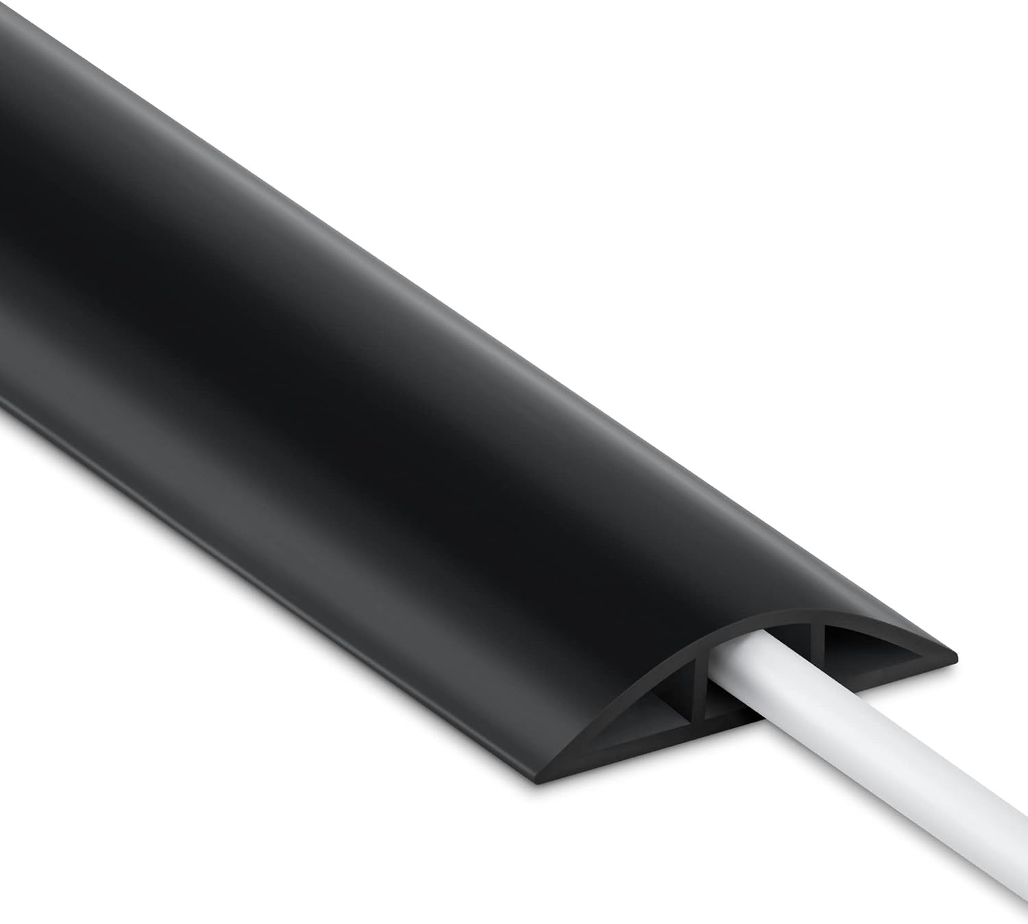 4FT Cord Cover Floor, Black Cord Hider Floor, Extension Cable Cover Power Cord