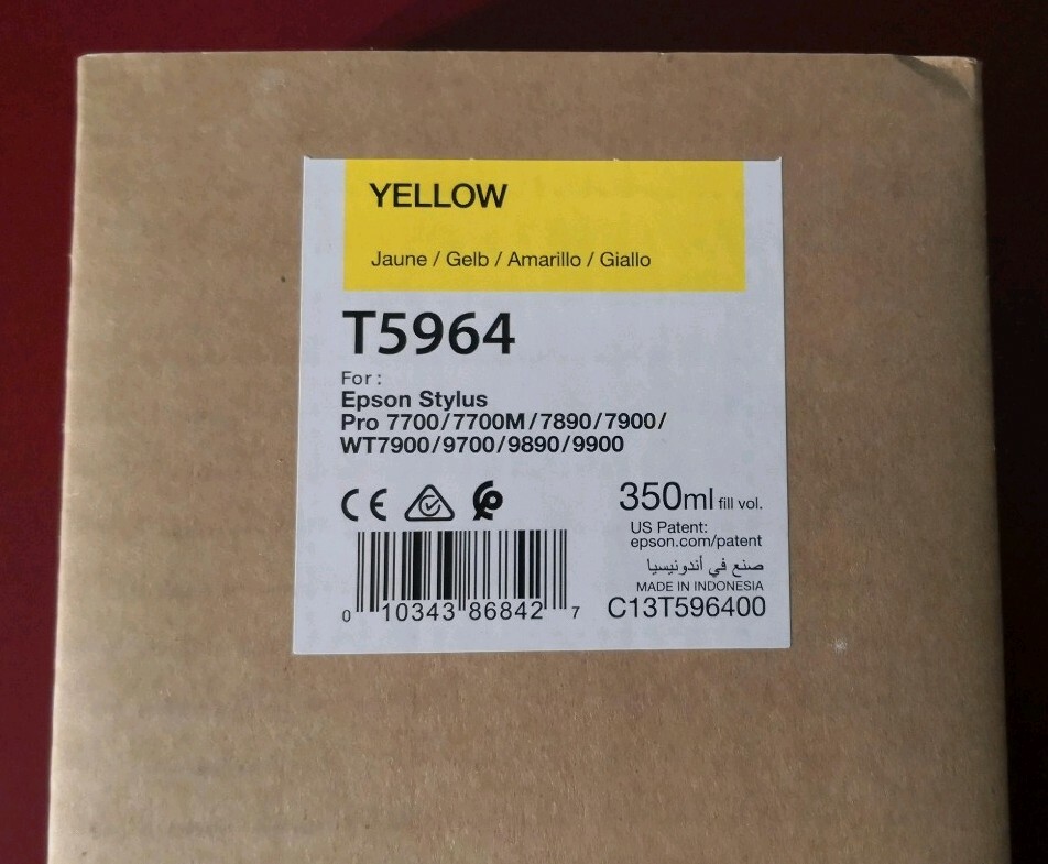06-2021 Genuine EPSON T5964 Yellow Ink 350ml for Stylus 7700/7890/7900/9890/9900