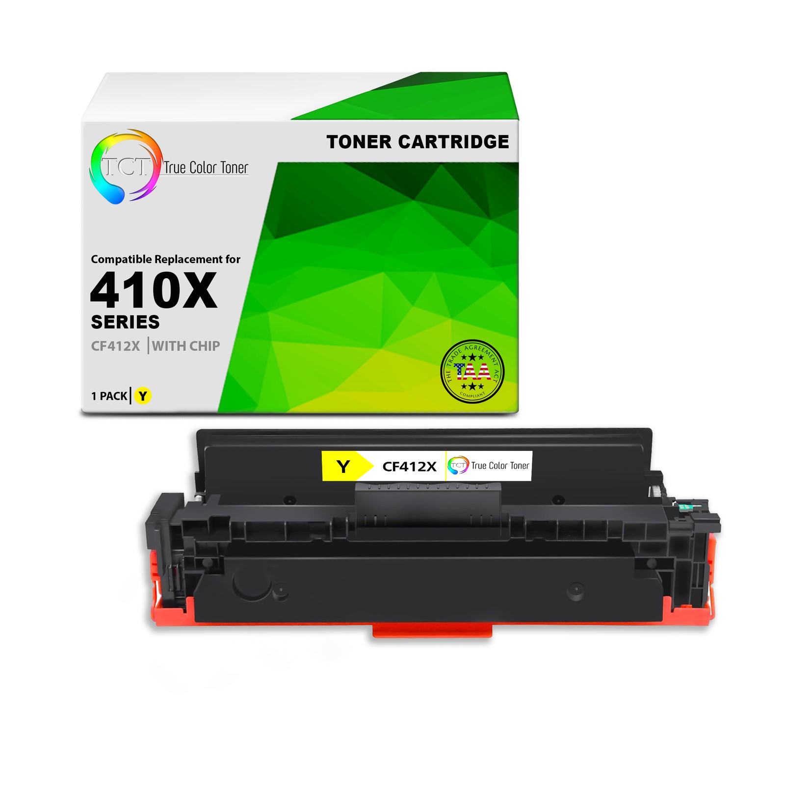 TCT CF412X TAA Compliant Toner Cartridge Replacement for HP CF412X - 410X
