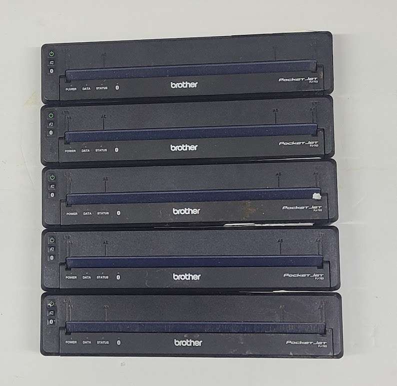 Lot of 5 x Brother PocketJet 7 PJ763 PJ-763 Thermal Printers - For Parts