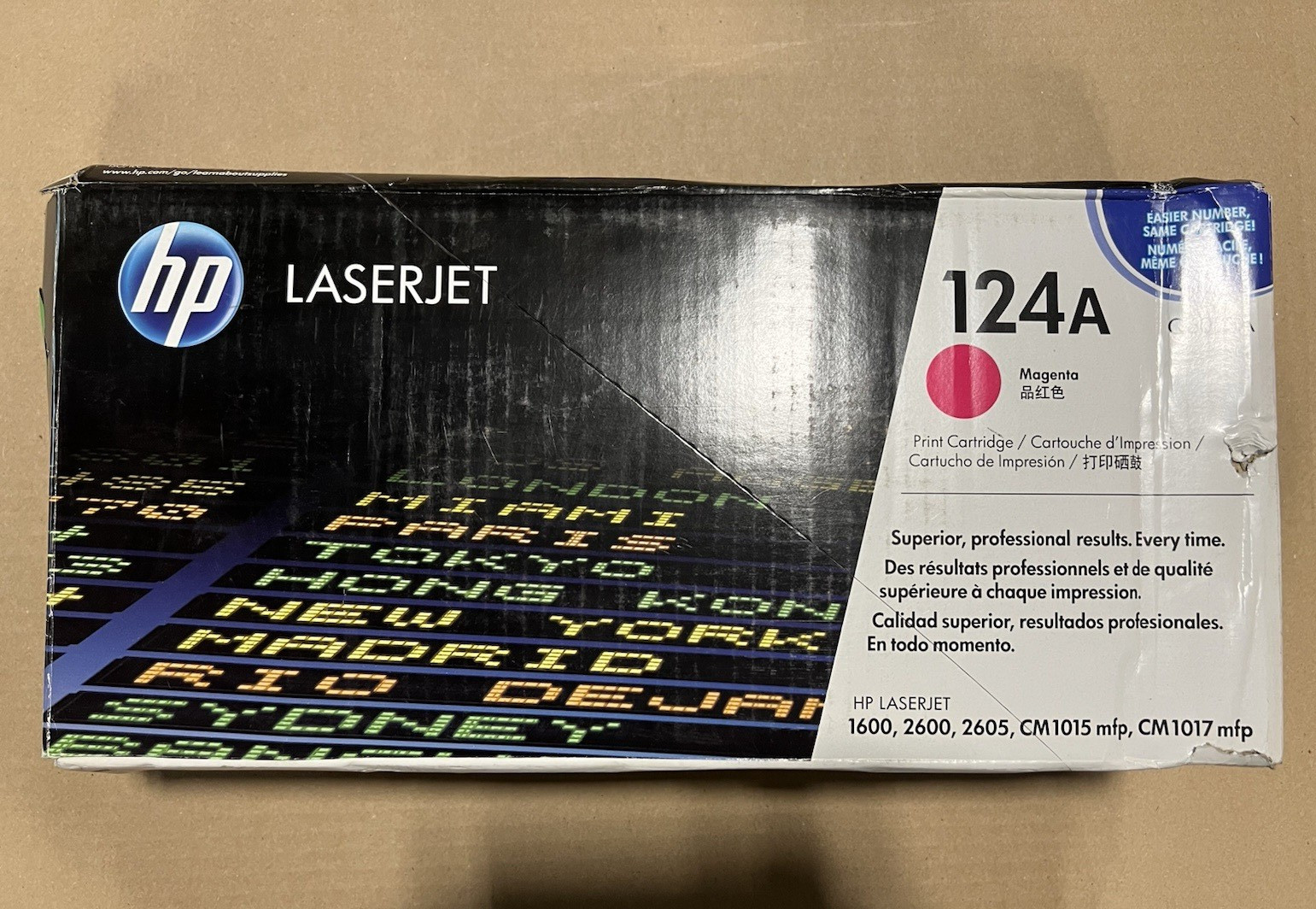 HP 124A Toner Cartridge - Magenta (Q6003A), OEM - Open/Worn Box