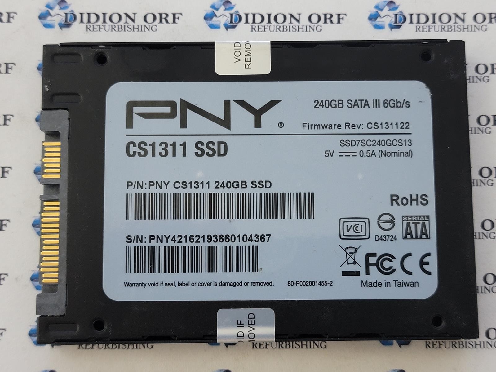 PNY CS1311 240GB 2.5" SATA SSD SSD7SC240GCS13, Grade A+, SKU 12074