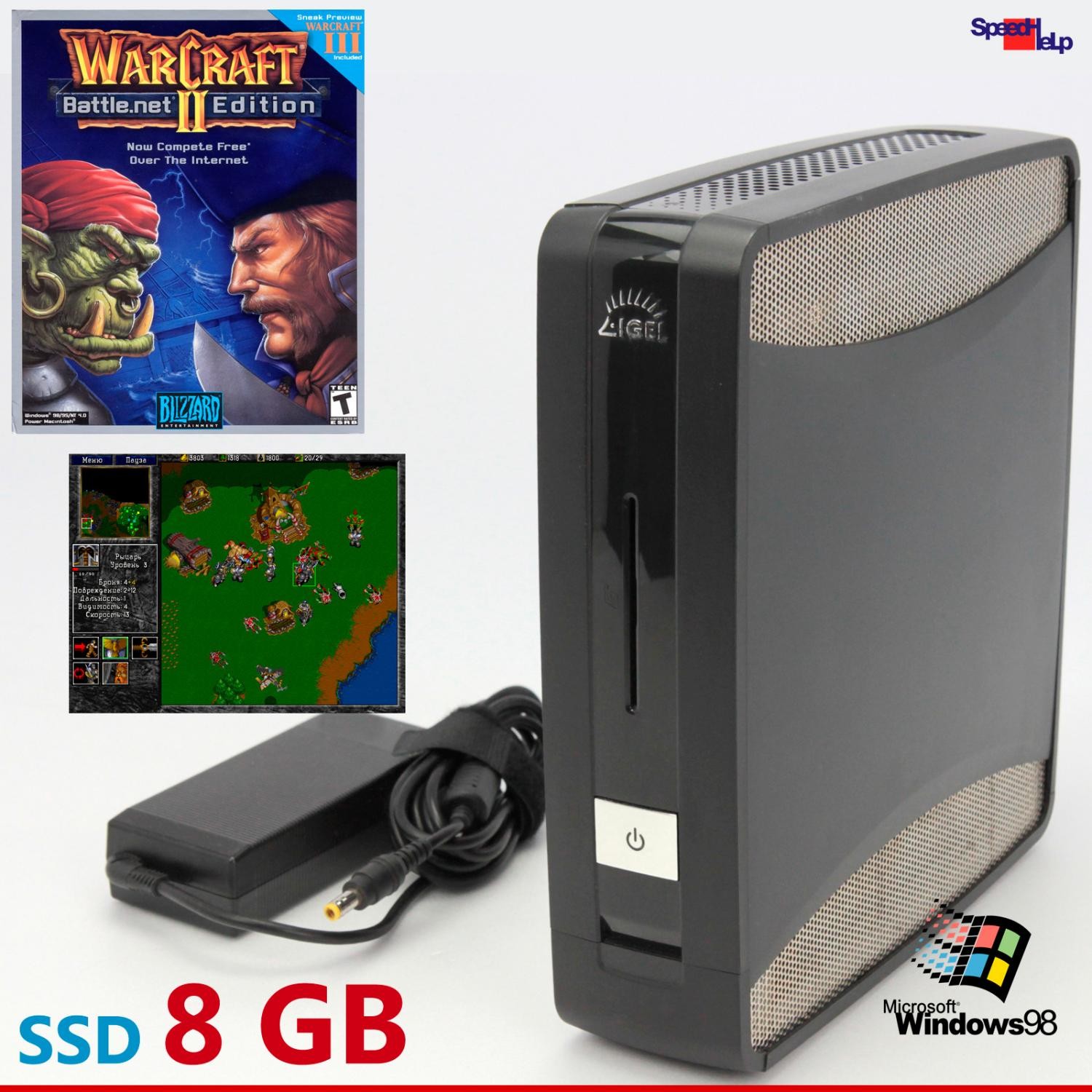 Mini Pc Computer For Retro Games Dos Windows 98 8Gb Ssd Warcraft Ii