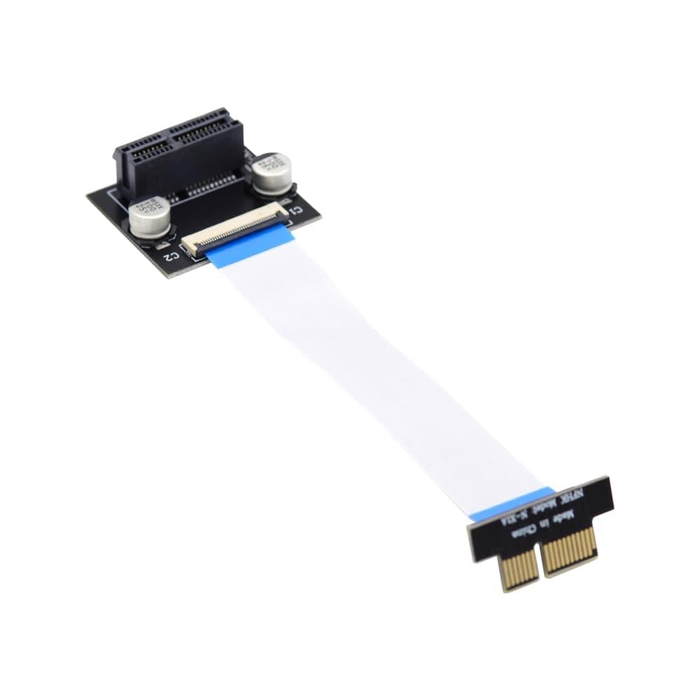 Cablecc PCI-E 1X Riser Extension Ribbon Cable 10cm Low Profile Japan Import