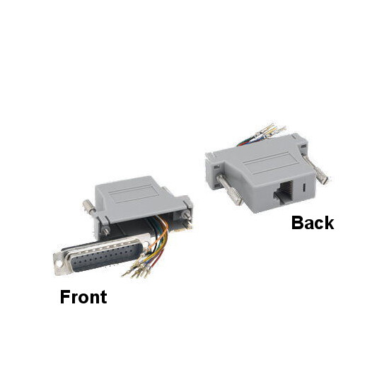 LOT10 DB25 Male to RJ-45(8P8C) Female Modular Adapter Converter Serial Gray