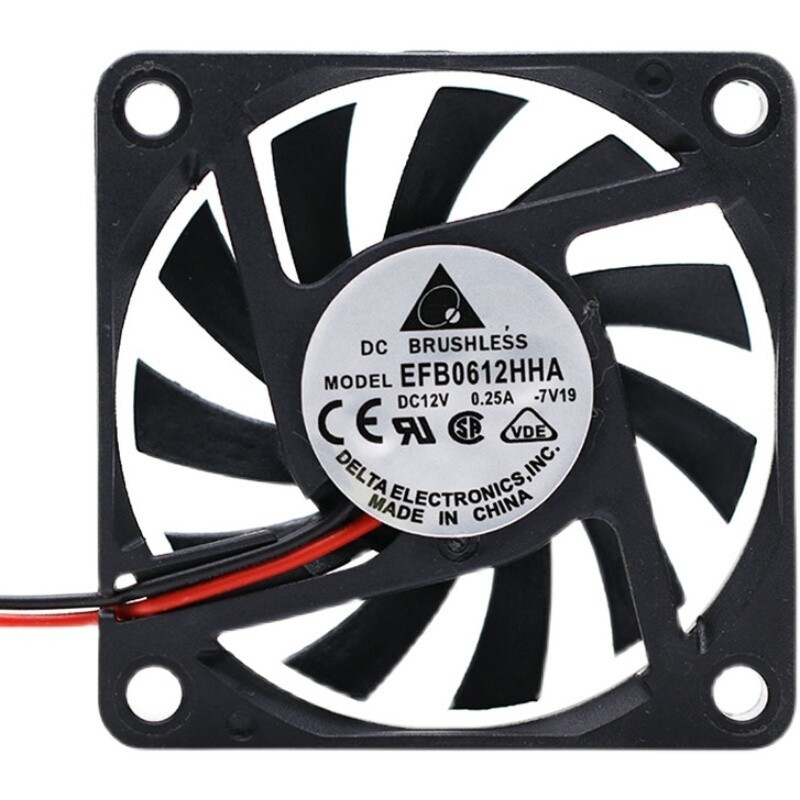 For Delta EFB0612HHA 12V 0.25A 60*60*10MM 6CM 2wires Cooling Fan