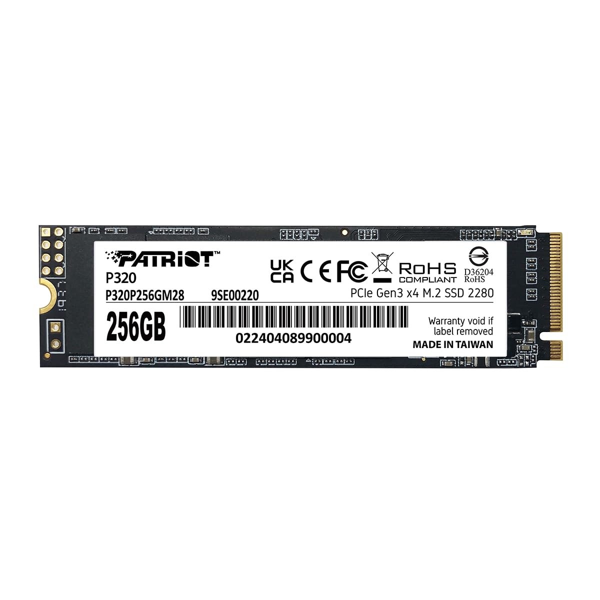 Patriot Memory P320 256GB Internal SSD - NVMe PCIe Gen Capacity: 256GB, Black