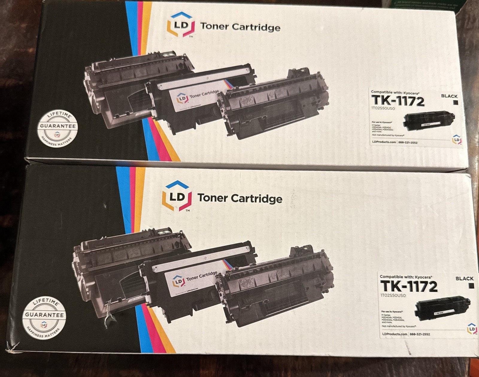 2 LD TK-1172 Black Toner Cartridges for Kyocera M2040dn M2540dw M2640idw