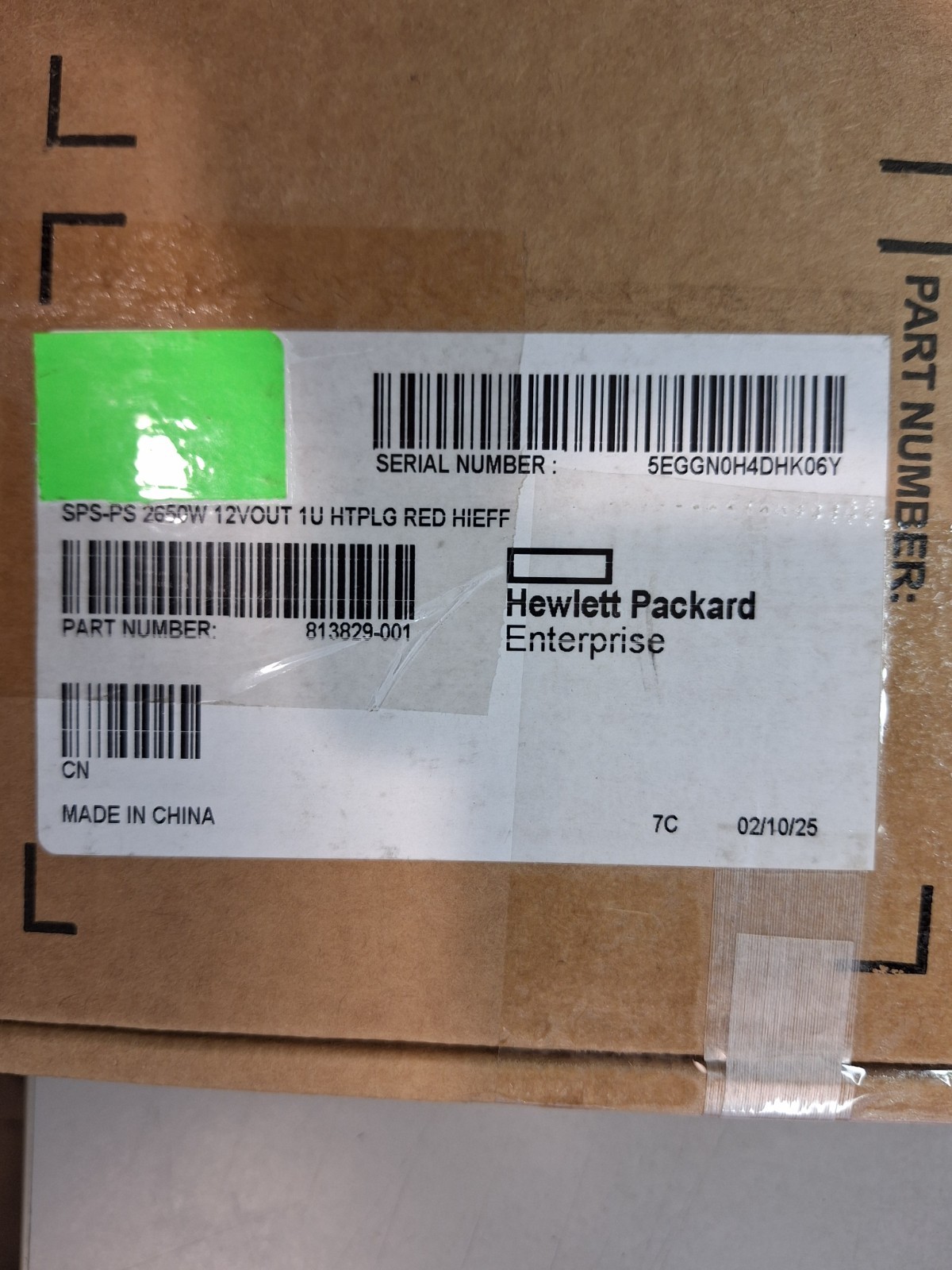 HPE 813829-001 Synergy 2650W Power Supply  **New In Box**