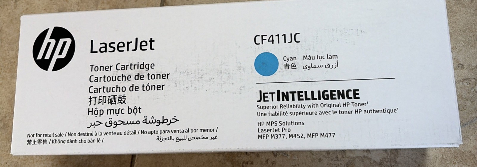 HP CF411JC High Yield Cyan Toner Cartridge Genuine New Sealed HP Laser Jet Pro