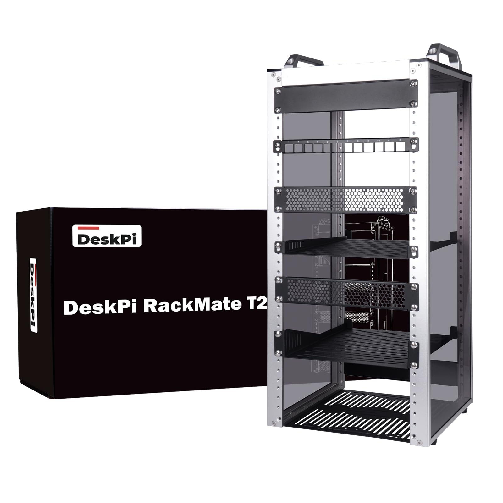 GeeekPi 12U Network Rack, 10" Mini Server Rack for Network, Servers, Audio&Video