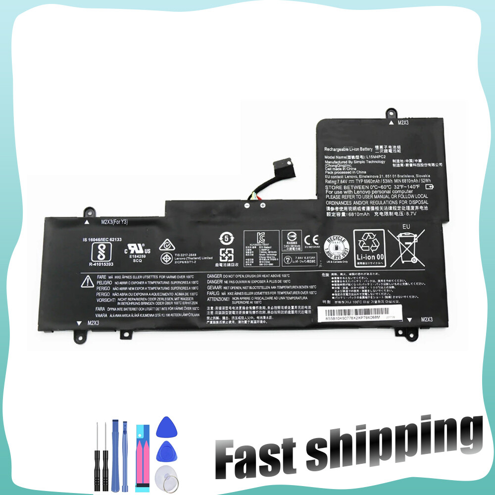 New L15L4PC2 L15M4PC2 53Wh Battery for Lenovo Yoga 710-14IKB 710-15ISK