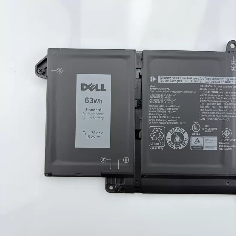 OEM Genuine 63Wh 7FMXV Battery For Dell Latitude 5320 7320 7420 7520 4M1JN TN2GY