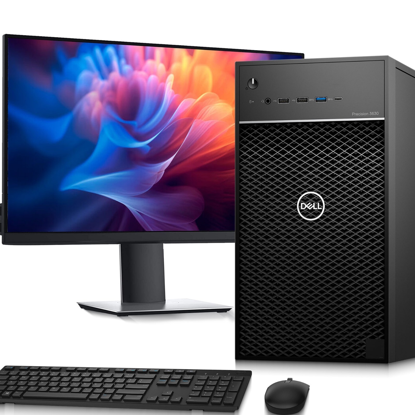 Dell 3630 Mini Tower i7-8th 32GB RAM 1TB SSD 500GB HDD 24" LED Wi-Fi KB&M Win 11