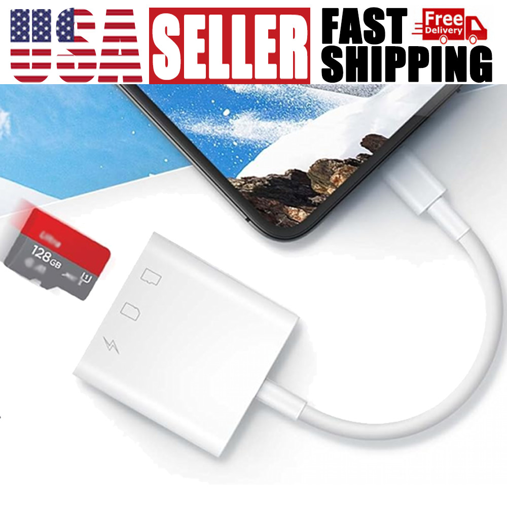 SD Card Reader & Trail Game Camera SD Card Viewer for iPhone/iPad with Dual Slot