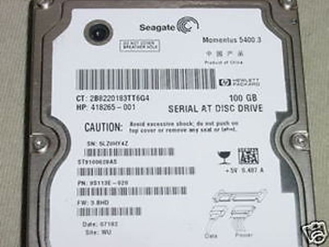 Seagate ST9100828AS 9S113E-020 FW:3.BHD WU 100gb Sata 2.5" Hard Drive