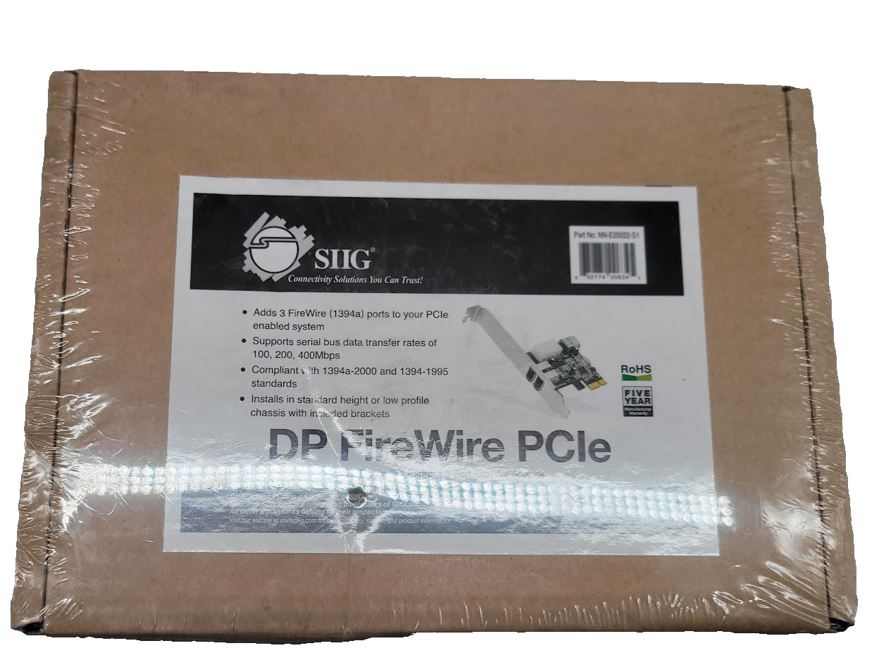 SIIG3-PORTFIREWIRE4009IEEE 1394A0 PCI-EXPRESS CARD