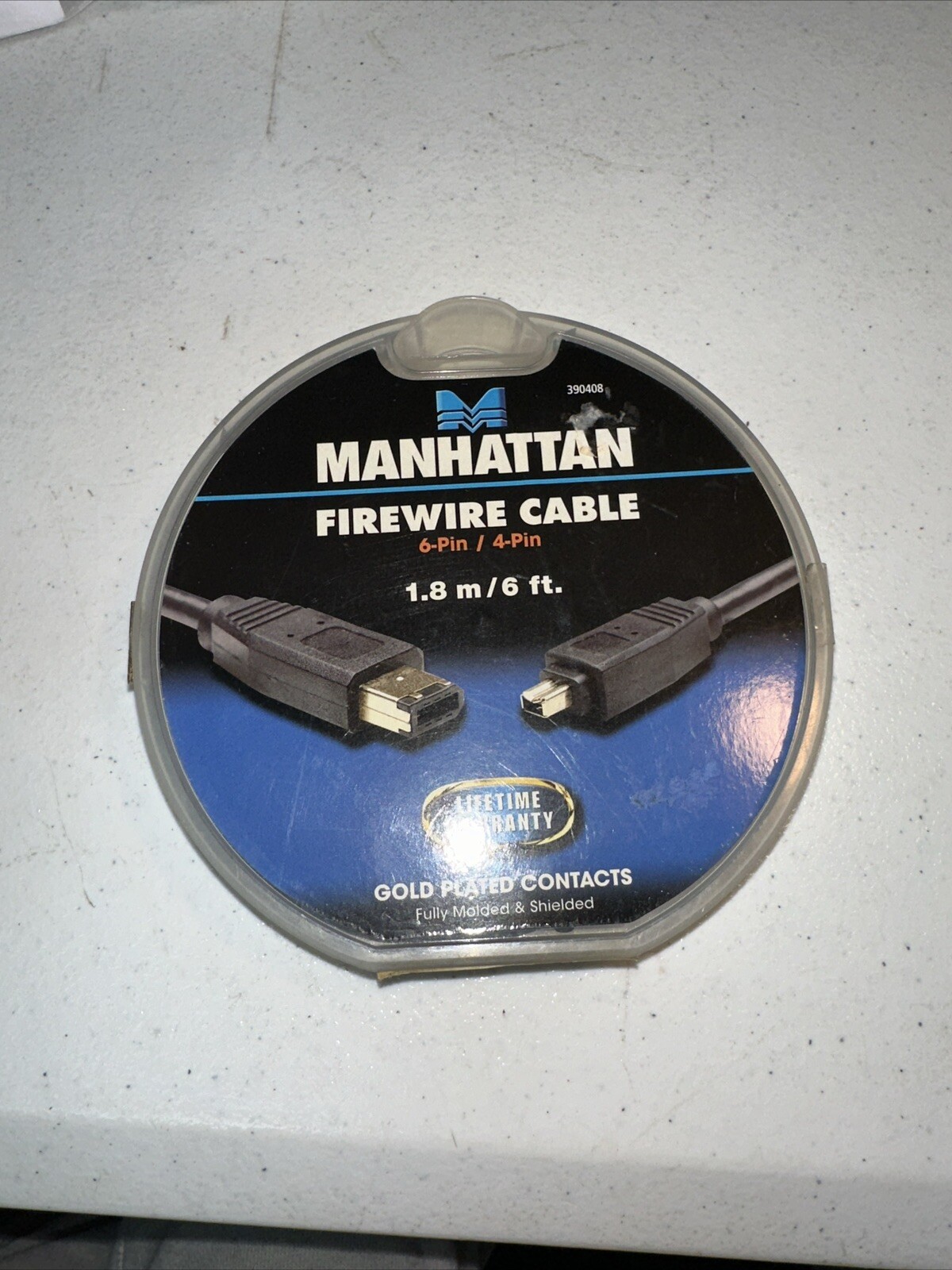 Manhattan FireWire Cable 6-Pin/ 4-Pin 1.8m/6ft. With Gold Plated Contacts