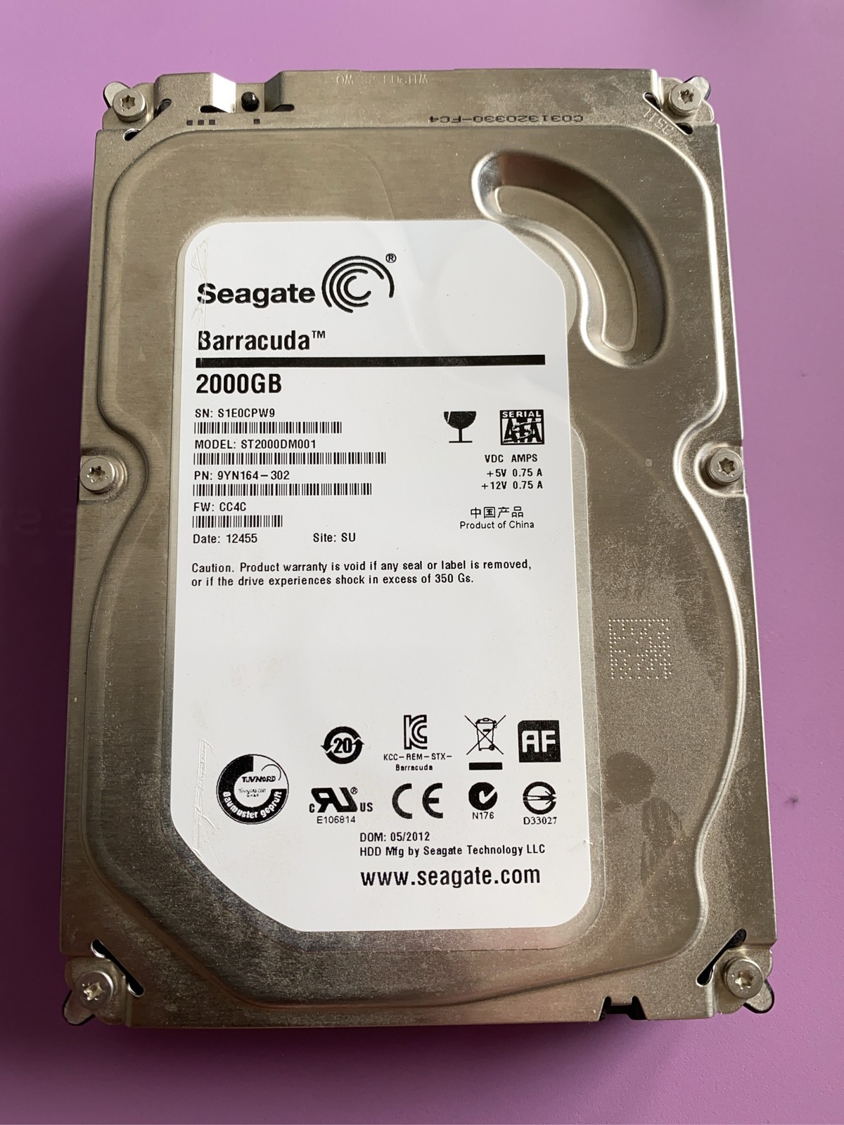 Seagate Barracuda 2TB 7200RPM 3.5" SATA III Internal Hard Drive ST2000DM001