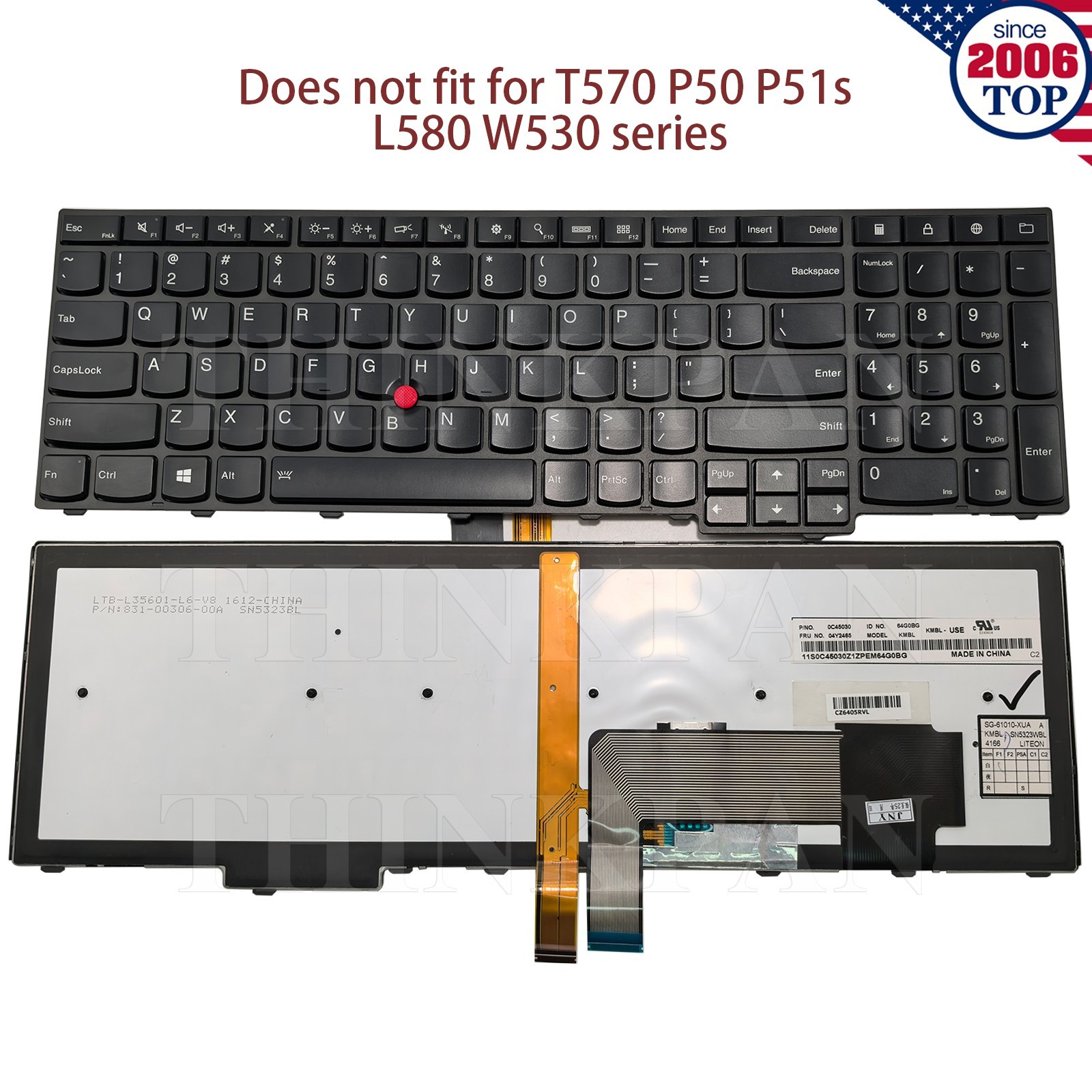 New US Keyboard for Lenovo Thinkpad P50 P15 P15s P15v P17 P16 P16s P16v Gen 123