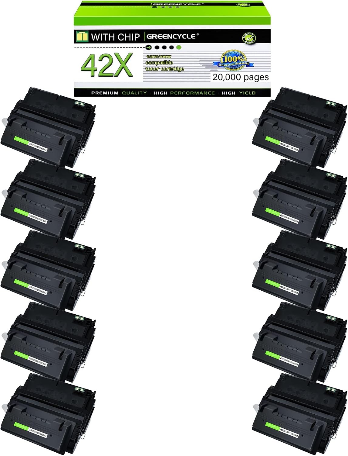 10PK Q5942X 42X Toner Cartridge Compatible For HP LaserJet 4250 4350 4350dtn
