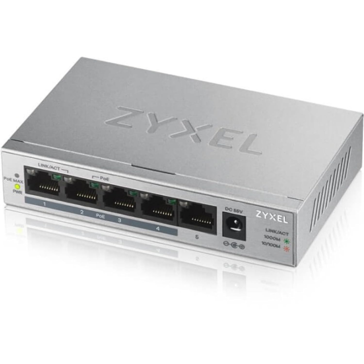 Zyxel 5 Port Gigabit Ethernet Unmanaged POE+ Switch | 4 x PoE+ @ 60W