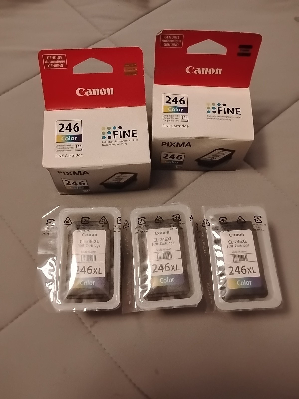 Canon Genuine PIXMA (2)246/(3)246xl Color Ink Cartridge Fine CL-246 Brand New 