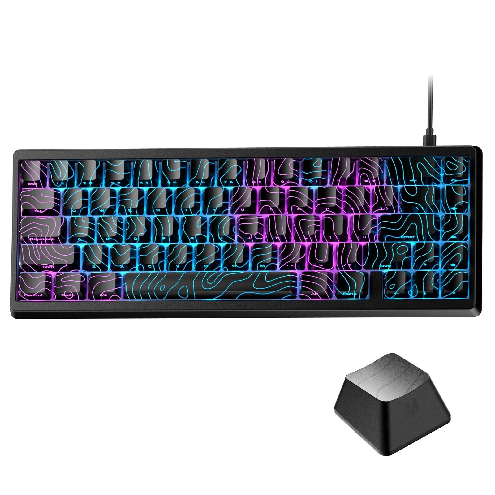 x XVX M67 60% Keyboard USB Wired Gaming Keyboard with Phantom Keycaps QMK/VIA...