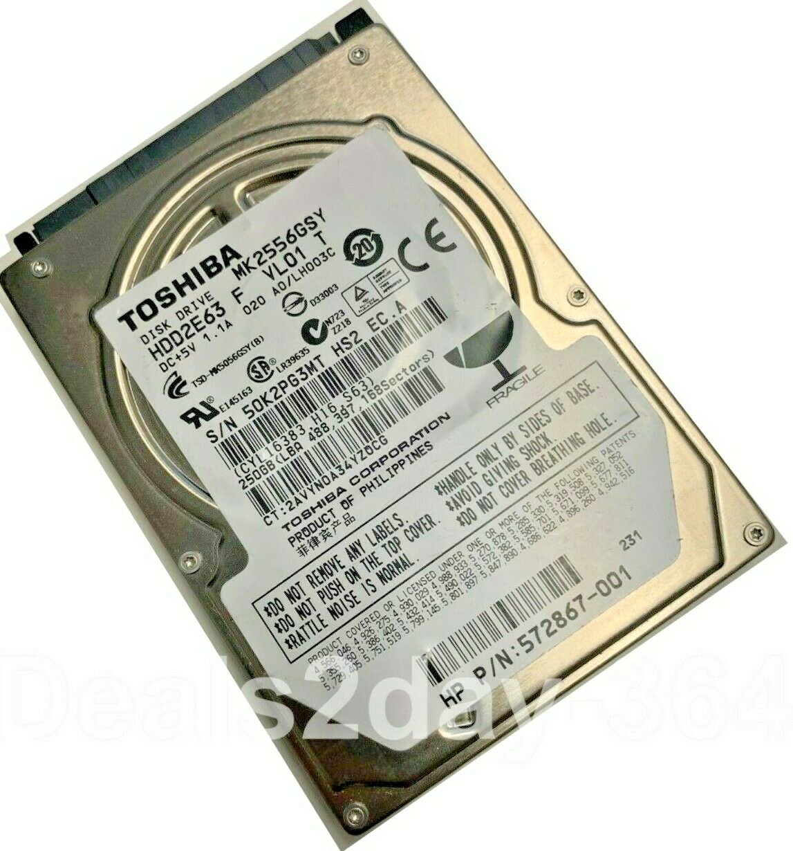 Toshiba MK2556GSY 250GB 7.2K RPM 3Gb/s 16MB 2.5" SATA Hard Drive (MK2556GSY)