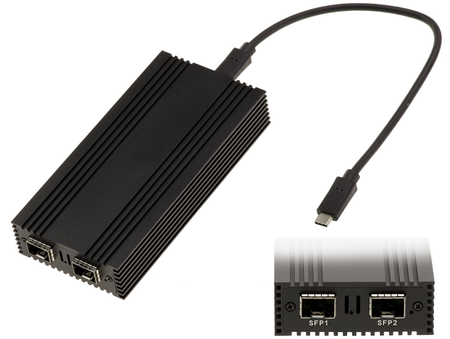 USB 4 Thunderbolt 3 10G To Fiber Network 2 SFP+ Ports Intel I82599