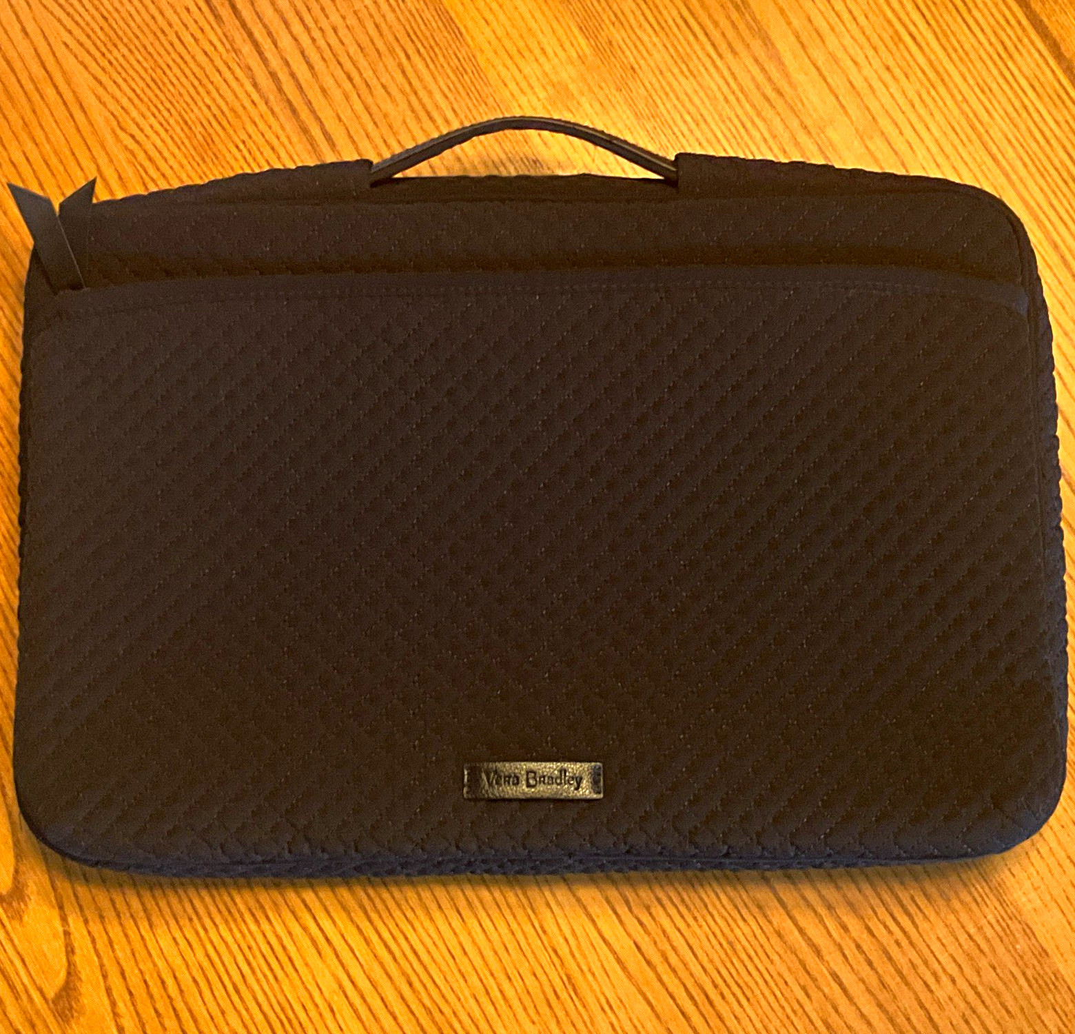 Vera Bradley Black Padded Laptop Sleeve Case w/ Zipper Closure & Handle Floral