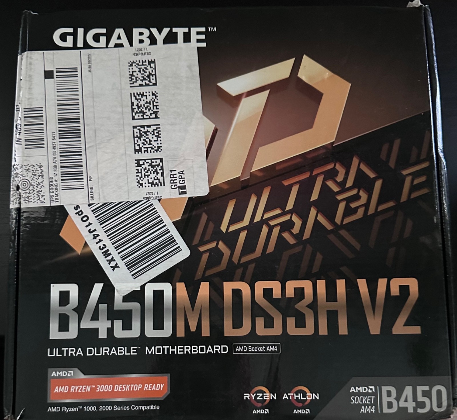 GIGABYTE B450M DS3H V2 AMD AM4 Motherboard mATX - Open Box