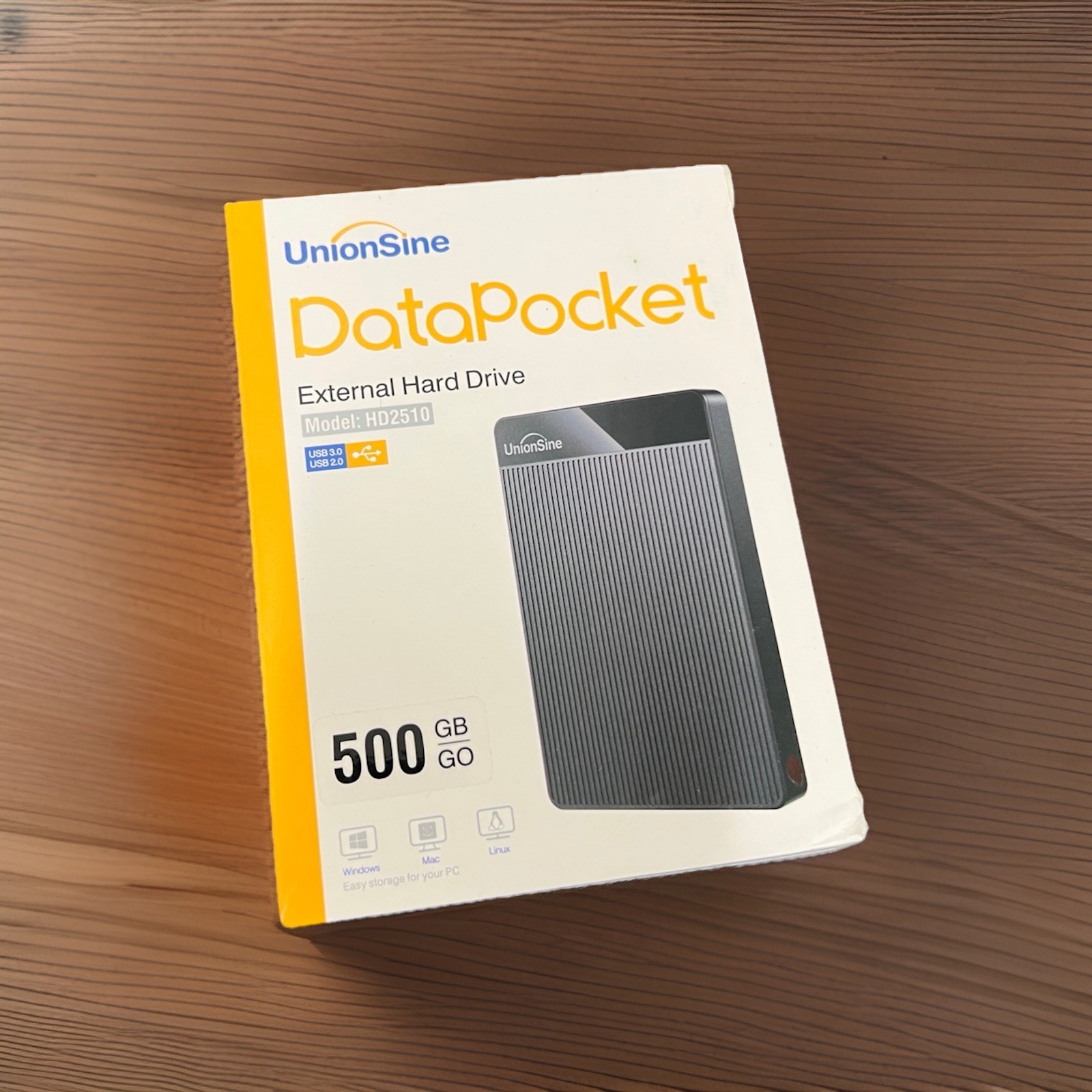 UnionSine DataPocket HD2510 500GB USB 3.0/2.0 External HDD Hard Drive Black