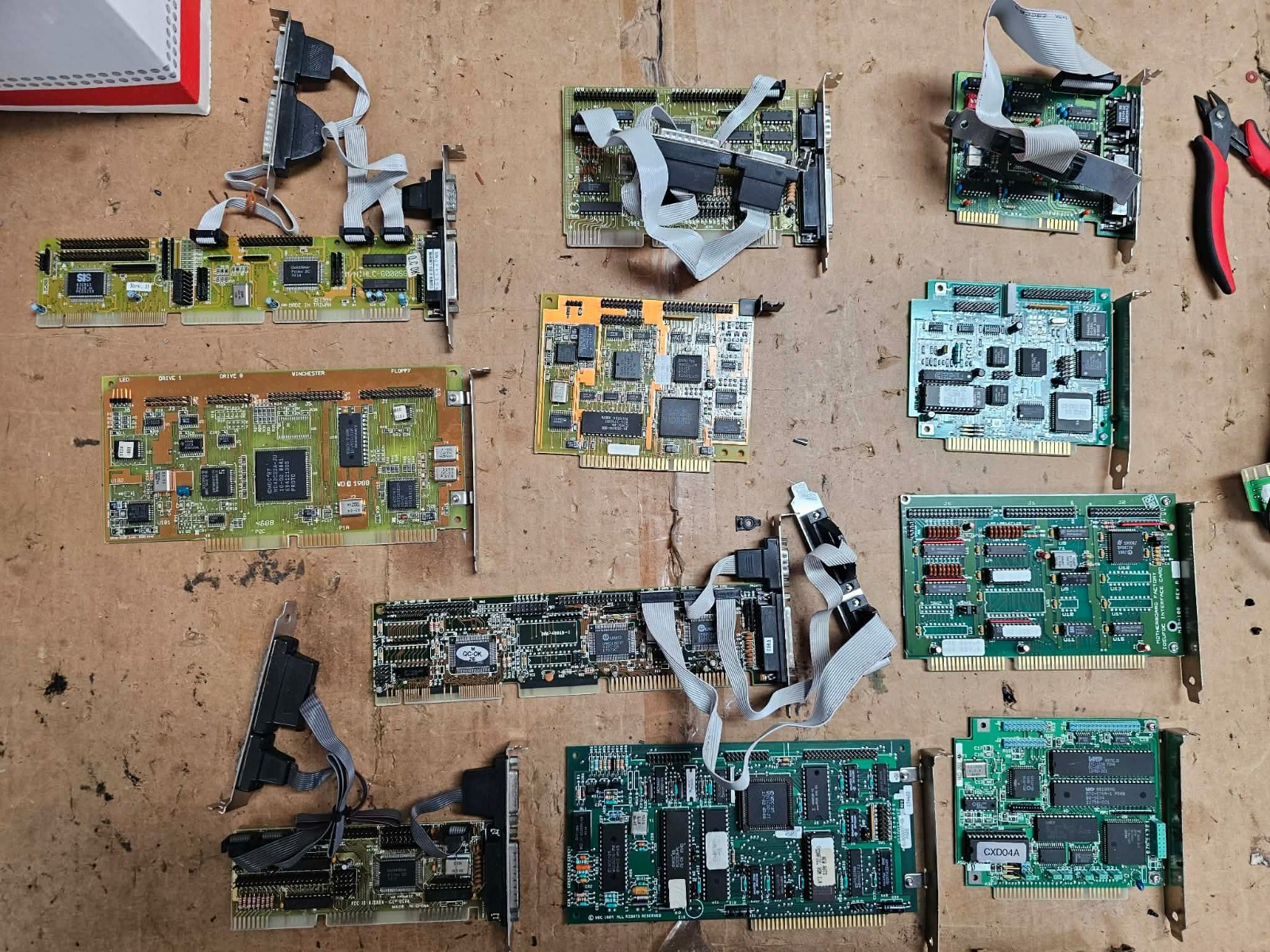 Vintage ISA Controller Card Lot Adaptec ACB-2072 WD GoldStar MFM RLL IDE Floppy