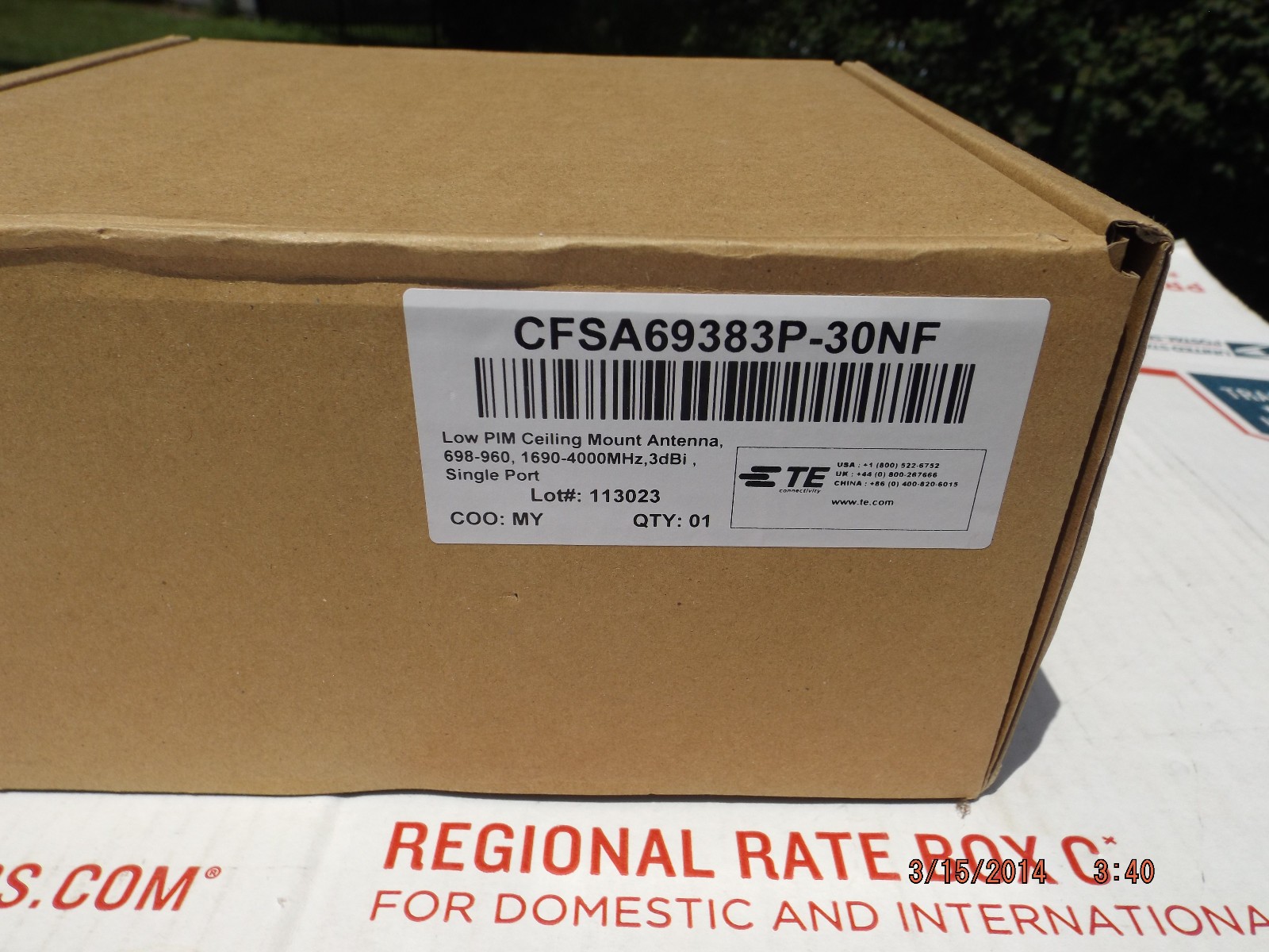 **New** Laird CFSA69383P-30NF Ultra Low Profile Ceiling Mount Antenna, N Female