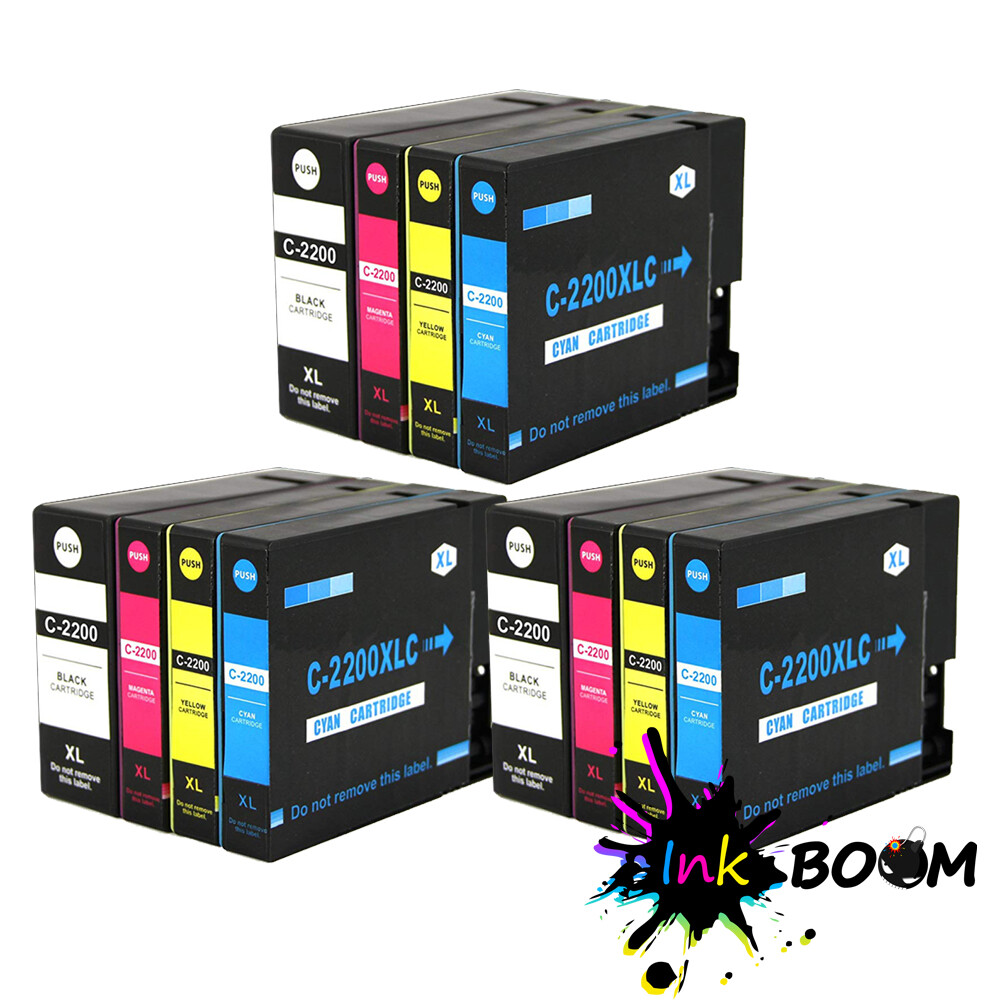 12 Ink Cartridge for PGI2200XL PGI-2200XL MAXIFY MB5120 MB5420 IB4020 iB4120