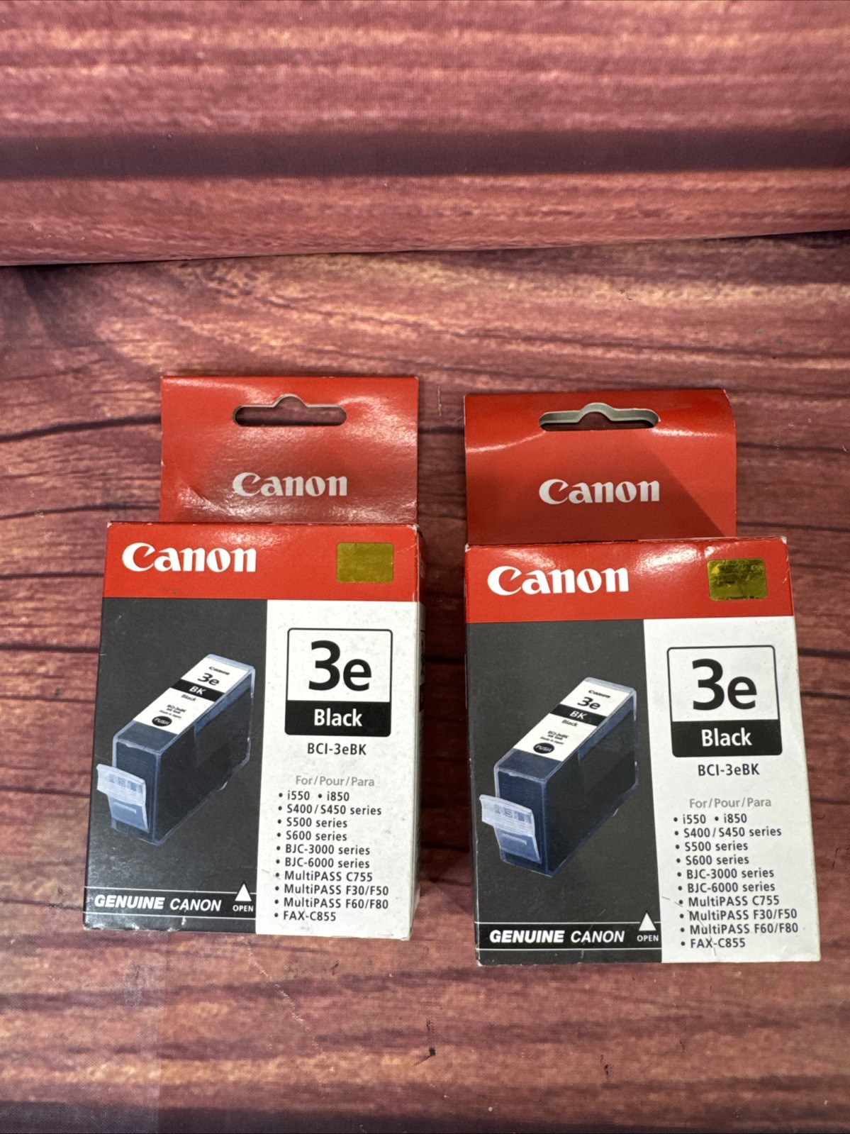 Lot of 2 Genuine Canon 3E Black Ink Cartridge BCI-3eBK S400, 450, 500, 600 NEW