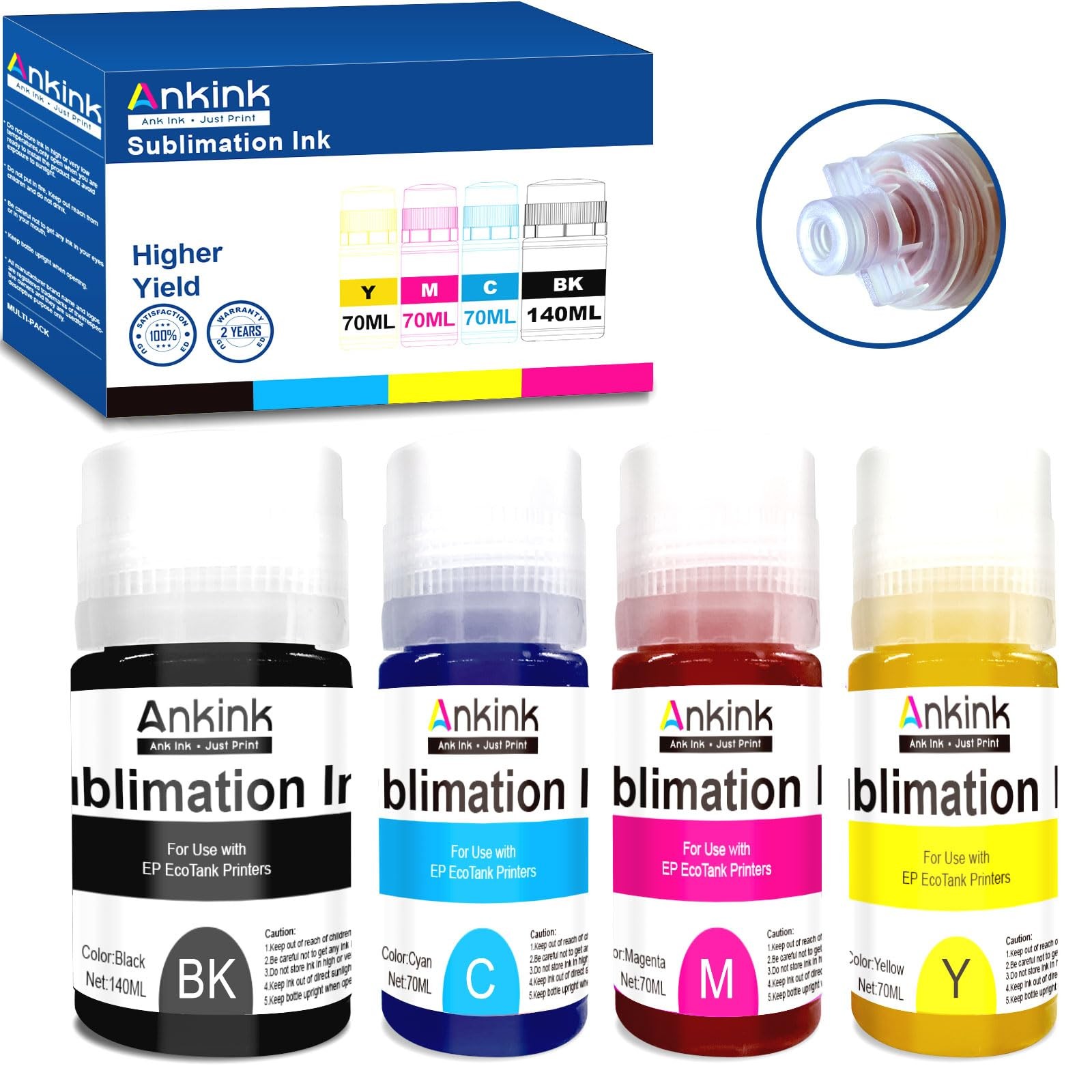 Ankink Black Sublimation Ink For Ecotank Workforce And Stylus Printers 350Ml